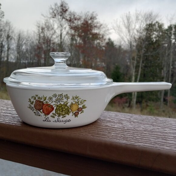 Vintage Corning Ware Spice of Life La Sauge 1 Pint Sauce Pan with Lid P-81-B - Picture 1 of 16